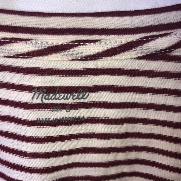 NWT Madewell Whisper V Neck Striped Tee - Picture 2 of 7